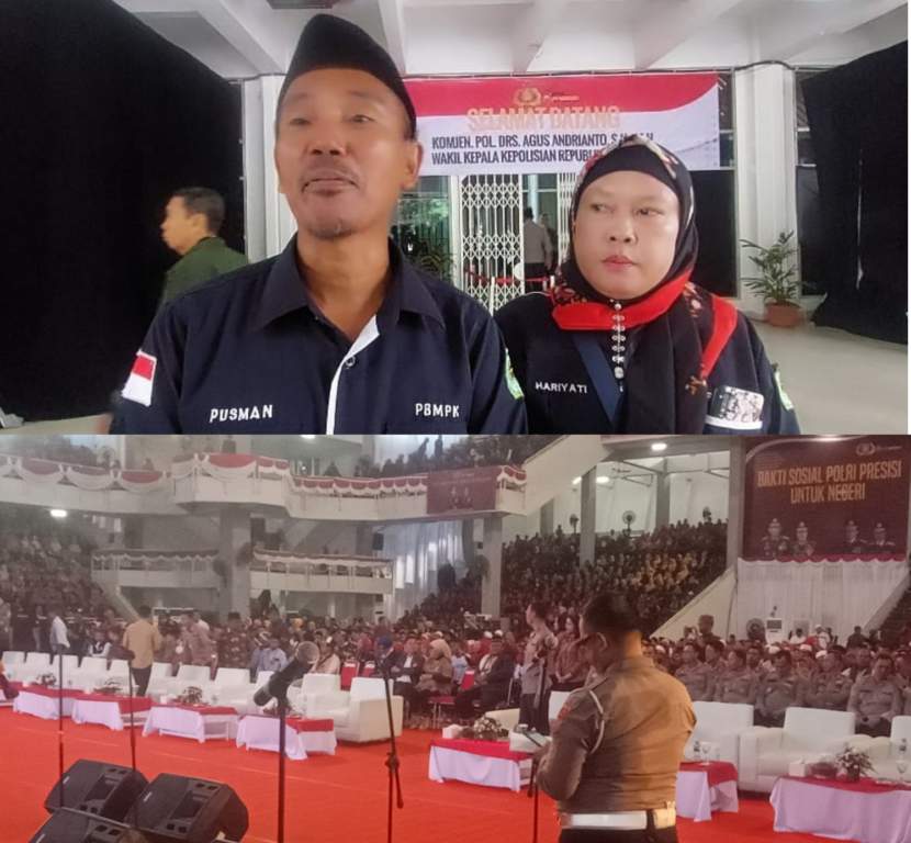 Ketua Paguyuban Bila Mayit dan Penggali Kubur (PBMPK) Sumut, Pusma saat menghadiri acara Bakti Sosial Polri Presisi.